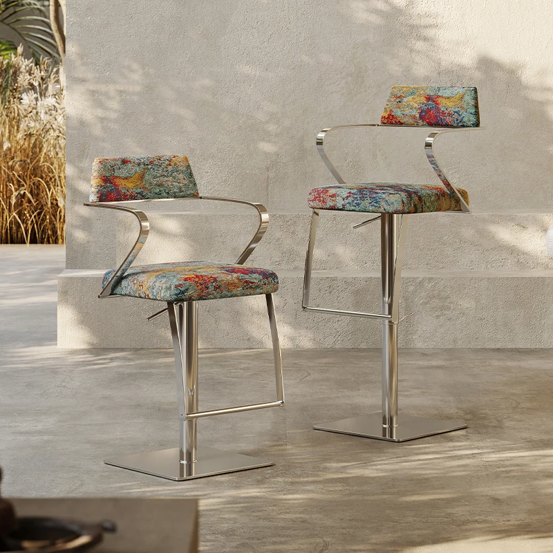 

Роскошные барные стулья в скандинавском стиле, туалетный столик для спальни, металлический балкон, высота, эстетические барные стулья, дизайнерская мебель для гостиной, банкета, дома