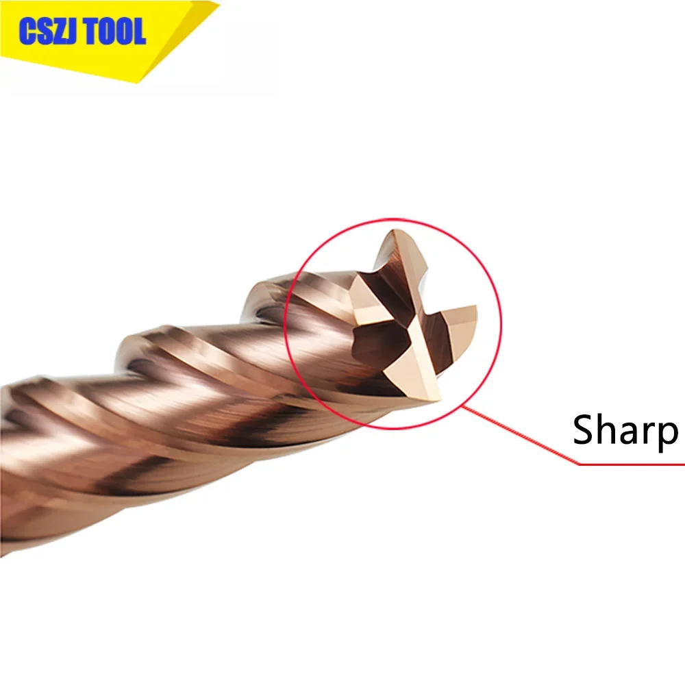 

HRC55 CNC Carbide Flat End Mill Tungsten Cutter 2 4 Flute Metal Steel Machining Tool Key Face Square Bit 3 4 6 8 12 Shank