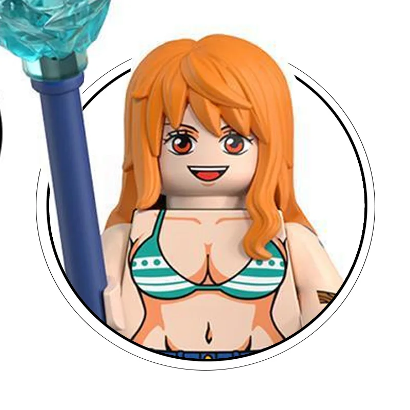 8-teiliges Set Luffy Zoro Nami Sanji Chopper Bausteine Mini-Actionfiguren Zubehör Weihnachtsgeschenke für Kinder