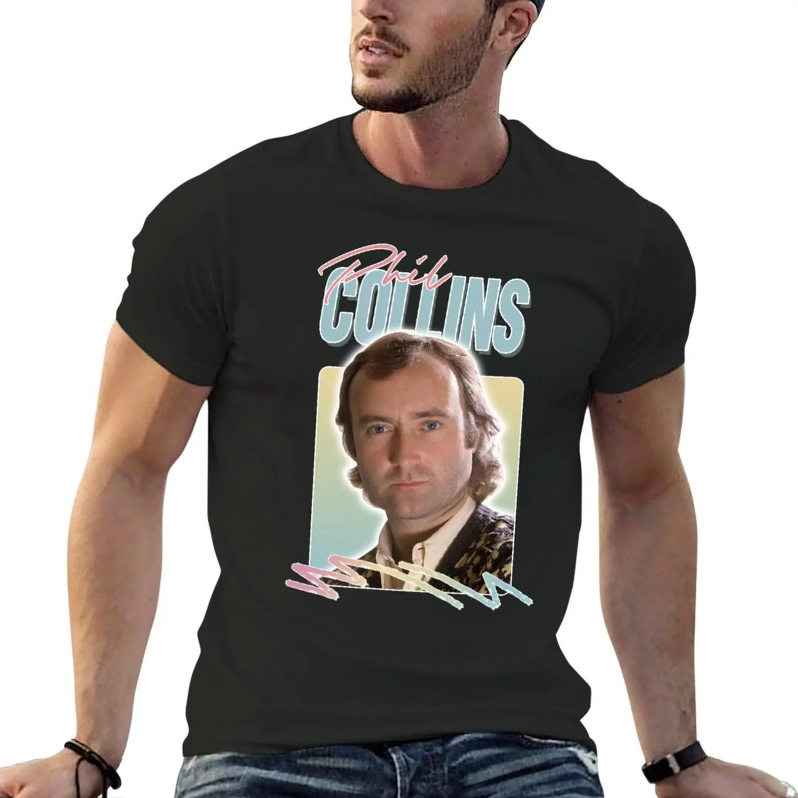 Phíl Cóllíns 80s Retro Aesthetic Design T-Shirt plus size tops new edition mens t shirts pack