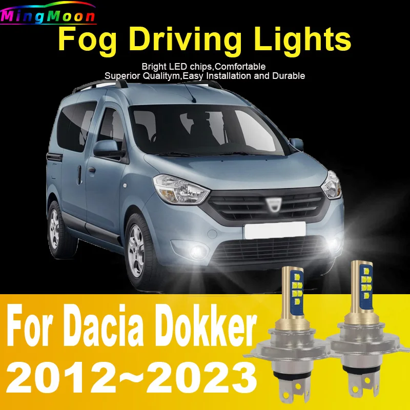 2pcs H4 HB2 9003 Led Headlight Canbus No Error Car Bulb High Power White Fog Light Diode Lamp 12v 55w For Dacia Dokker 2012~2023