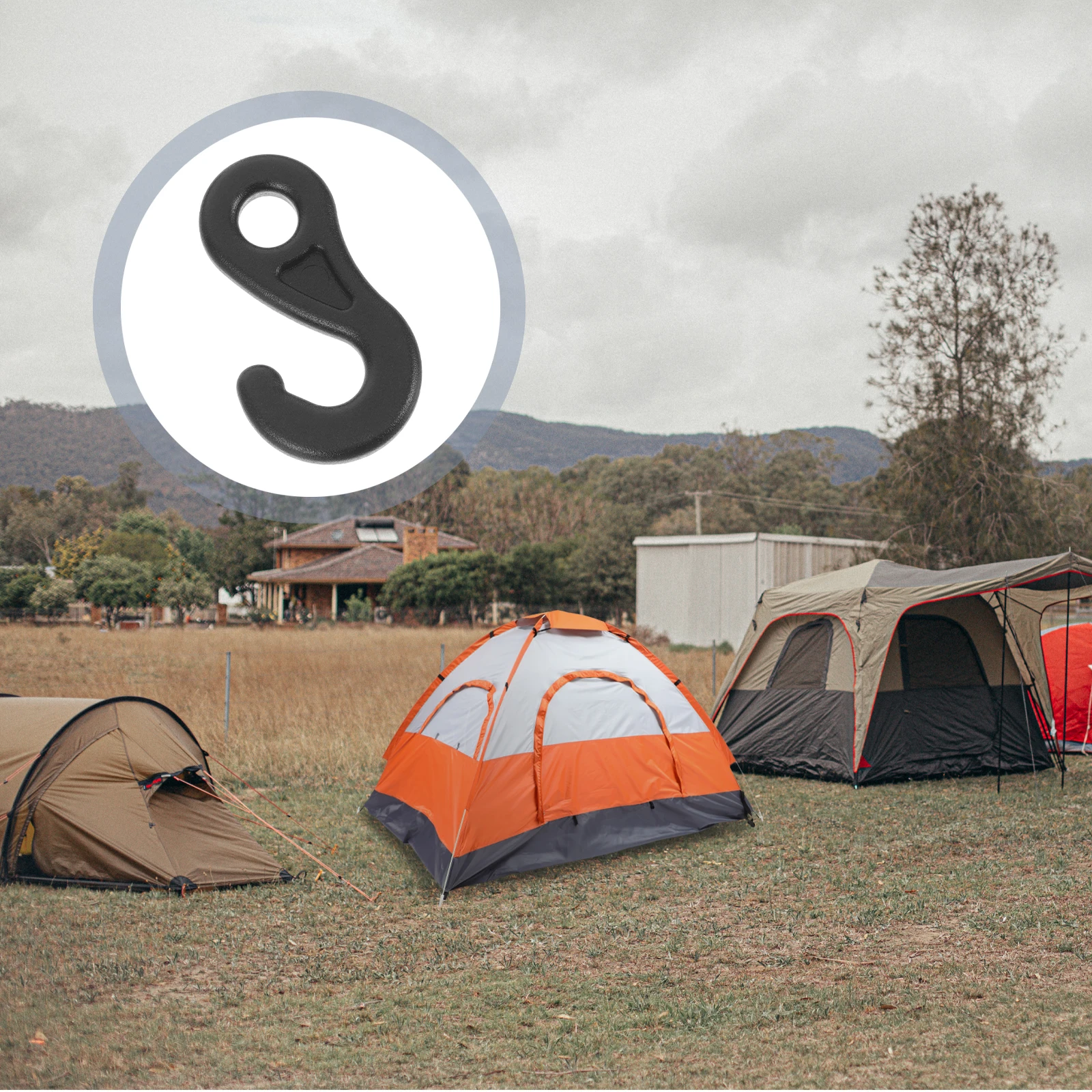 

10pcs Black Camping Tent Accessories Lightweight Portable Camping Outdoor Hook Rope Tightener Tent Accessories Canopy