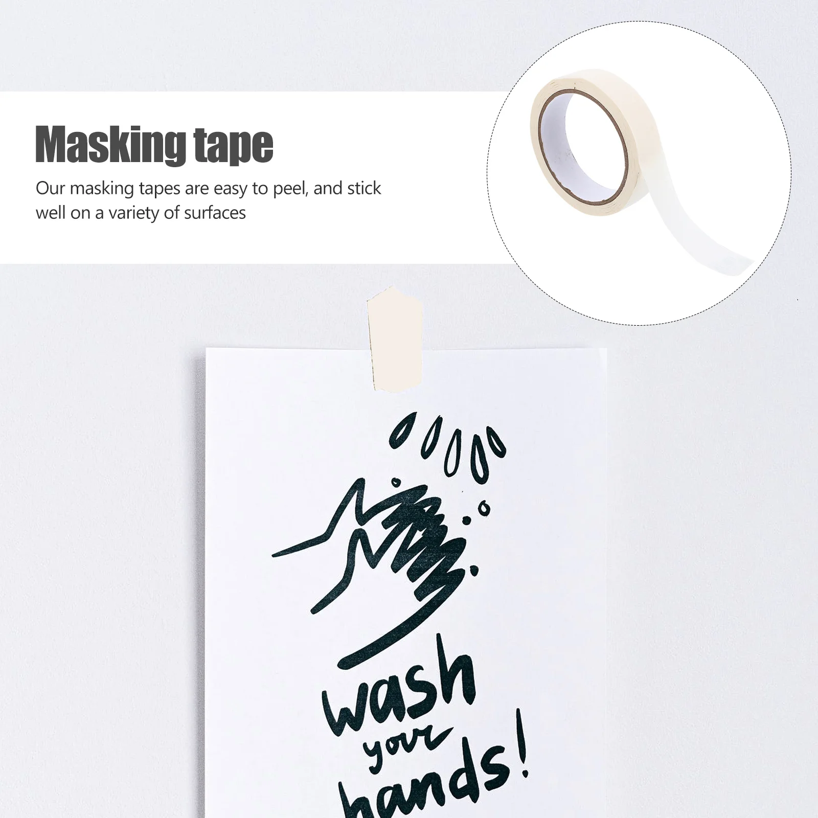 

3pcs Masking Tape Premium Paper Adhesive For Painting Kids Art Projects Residue-Free Removable Easy Peel Painter Tape