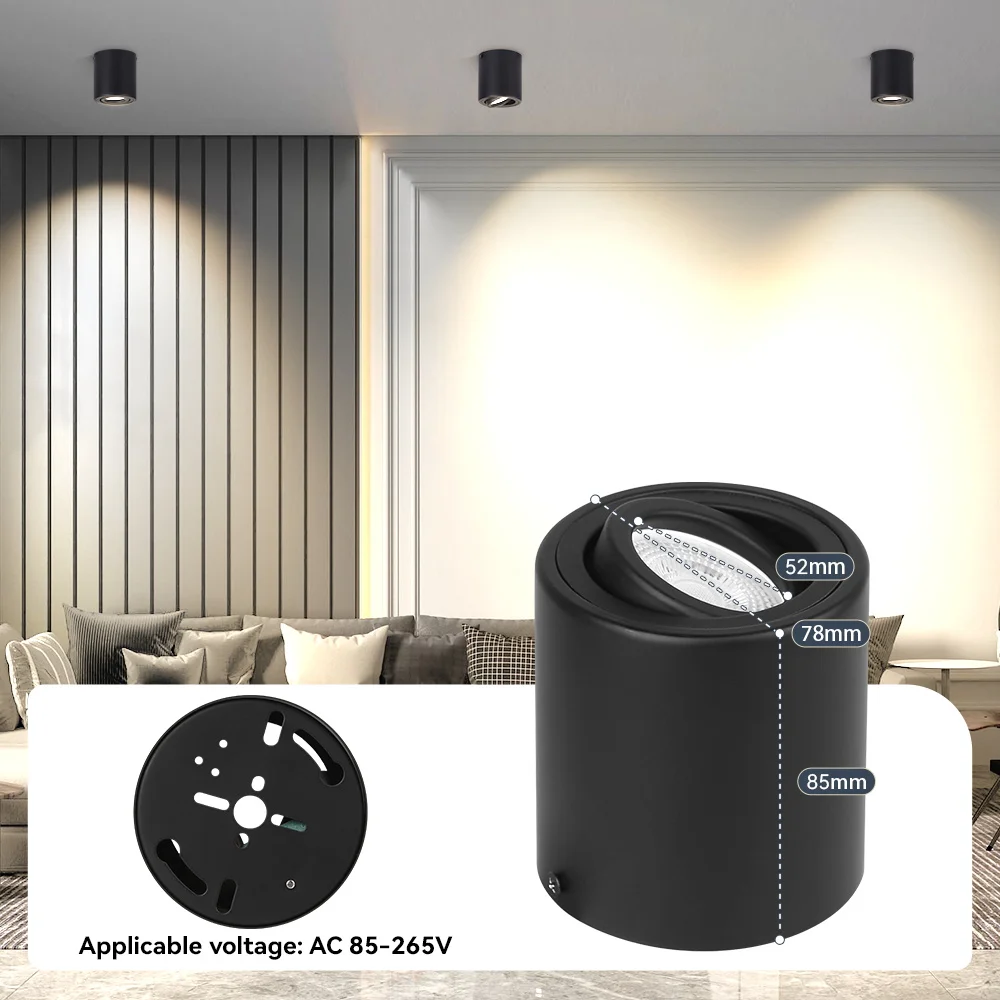 

Светодиодная лампа GU10 для потолочного светильника, замена для точечных светильников, для гостиной и спальни, регулируемый угол, AC85-265V