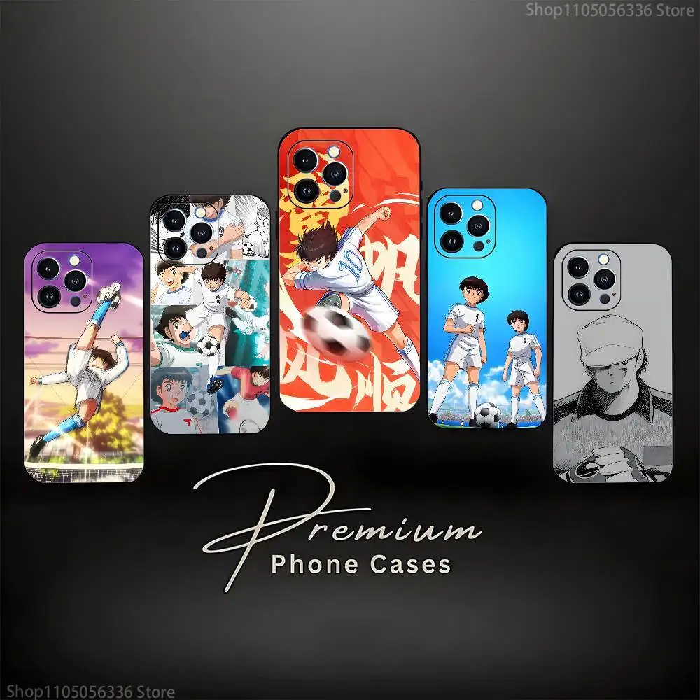

C-Captain Anime T-Tsubasa Phone Case For iPhone 17,16,15,14,13,12,11 ,Pro Max,XS,X,XR,SE,Mini,8,7,Soft Silicone Black Cover