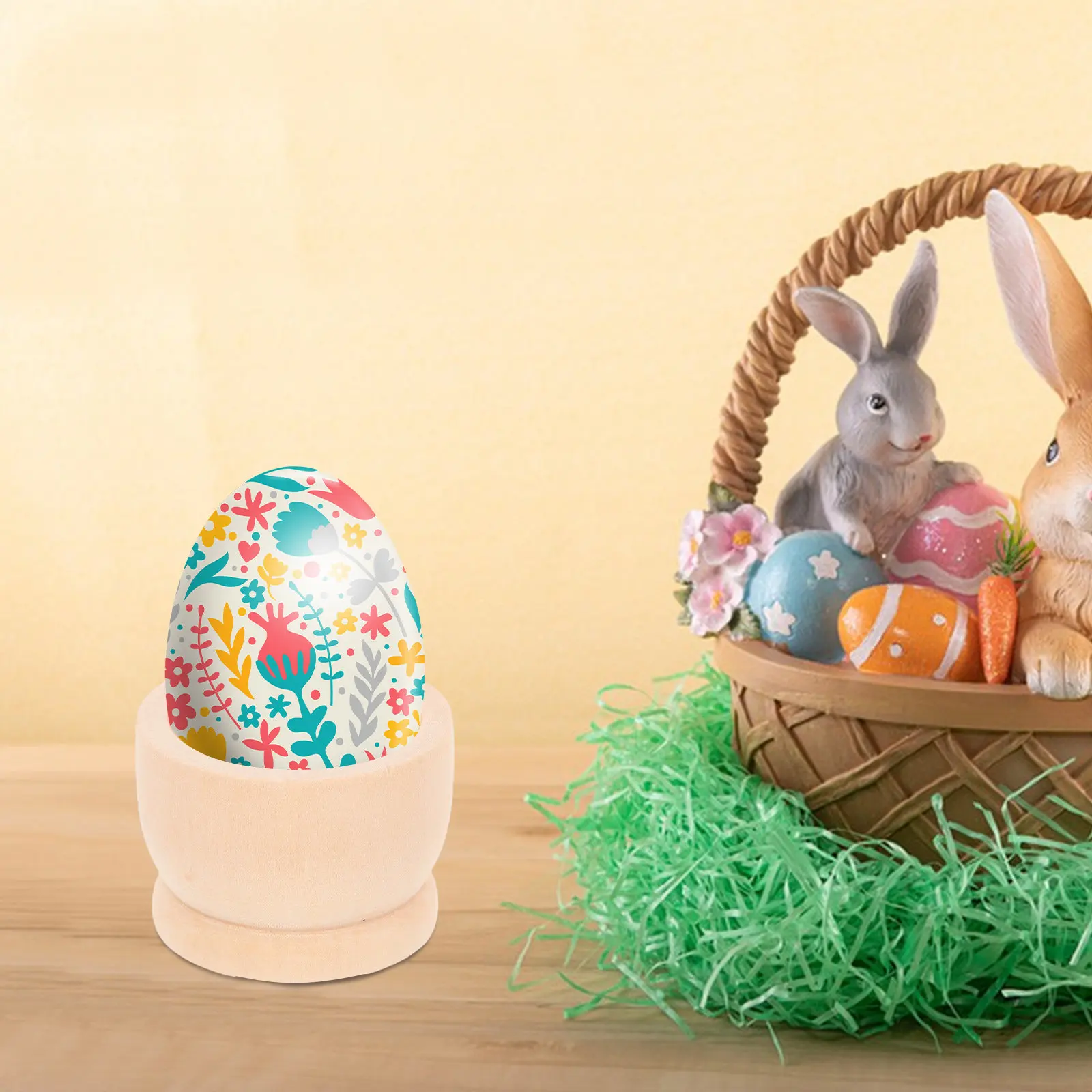 

Набор из 6 деревянных подставок для пасхальных яиц, необработанное натуральное дерево, для поделок своими руками, для детей, декор для пасхального стола, держатель для вареных яиц