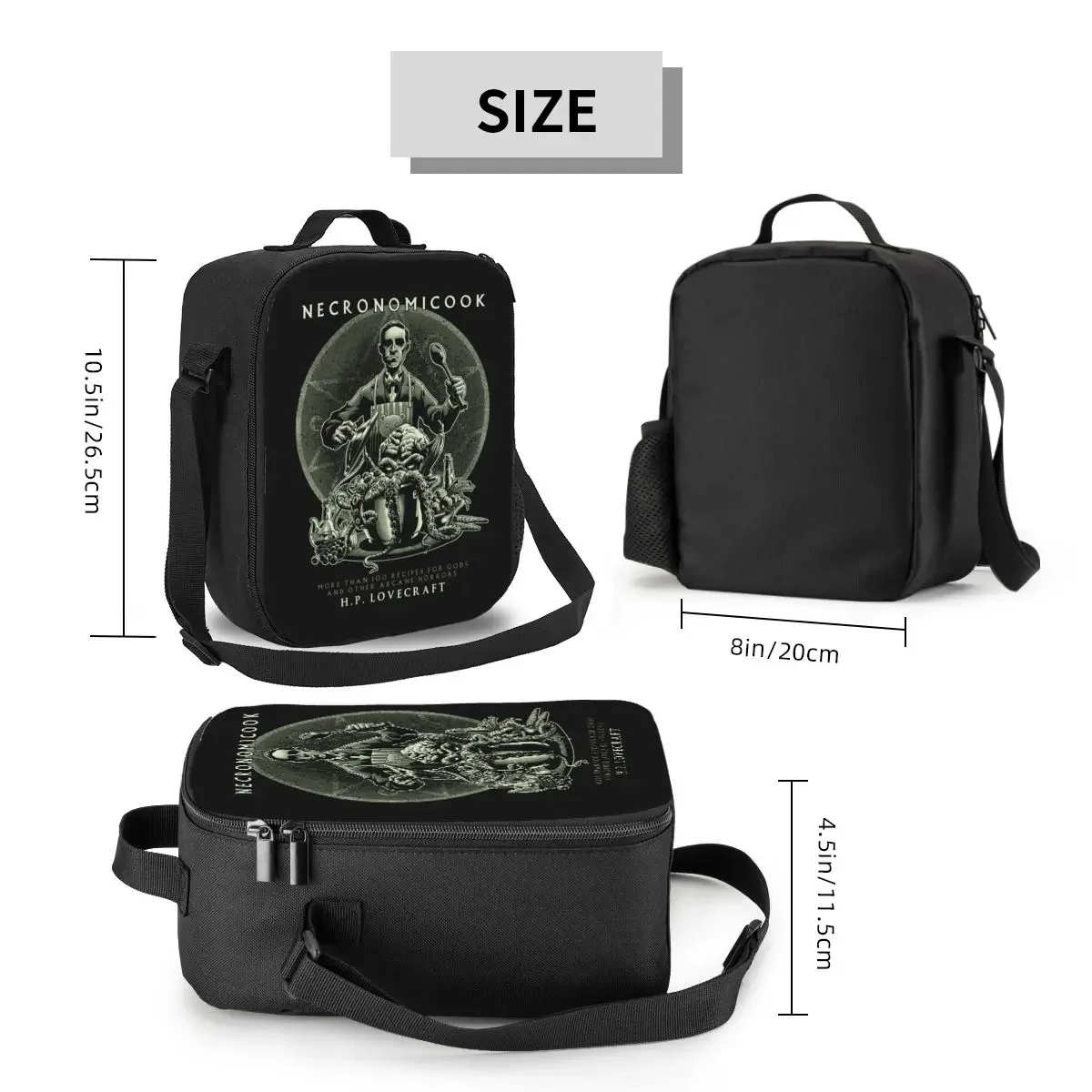 Cooking Call Of Cthulhu Thermal Insulated Lunch Bag Lovecraft Portable Lunch Tote for Kids School Multifunction Bento Food Box