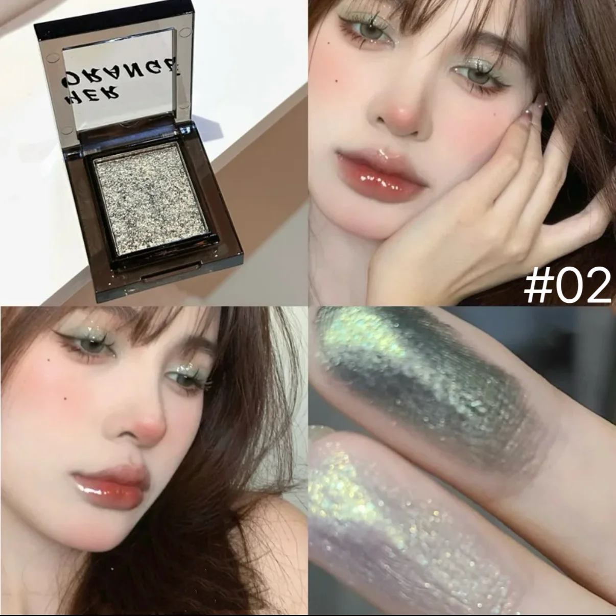 HERORANGE Smoky Eyeshadow Punk Black  Glitter Shimmer Mashed Potatoes Texture Monochrome Pearly Matte Eye Shadow Palette Makeup