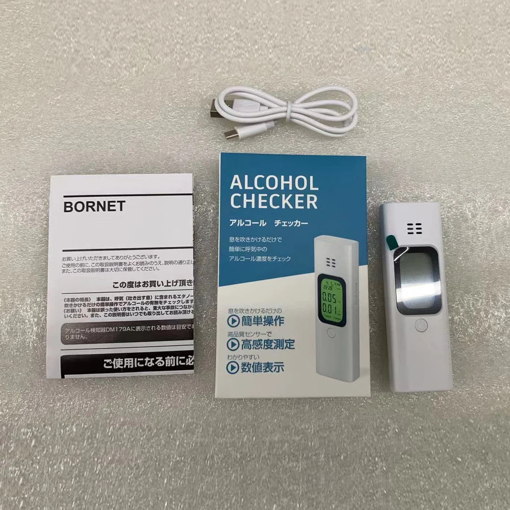Misuratore di alcol portatile a semiconduttore per alcol ad alta precisione con funzione di stoccaggio Materiale ABS 1 anno di garanzia