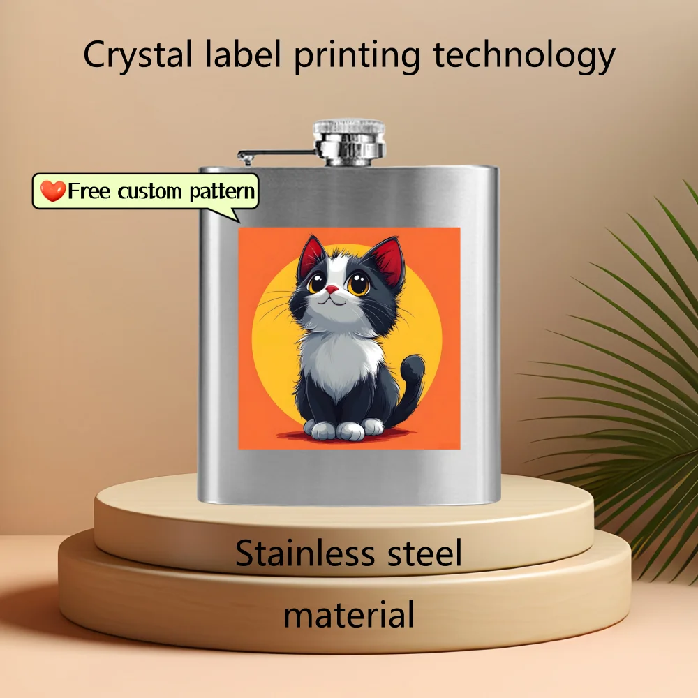 Custom Personalized Silver Stainless Steel Hip Flask 7 Ounces Picture Custom Carry On Travel Anniversary Wedding Gift Wholesale