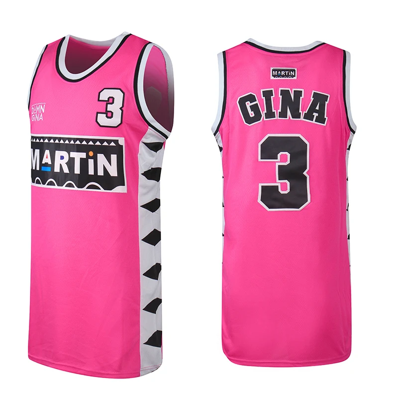 Basketball Jerseys Martin 3 Gina Jersey Cheap High-quality Outdoor Sports Hip Hop Sewing Embroidery Pink Black 2023 New Summer