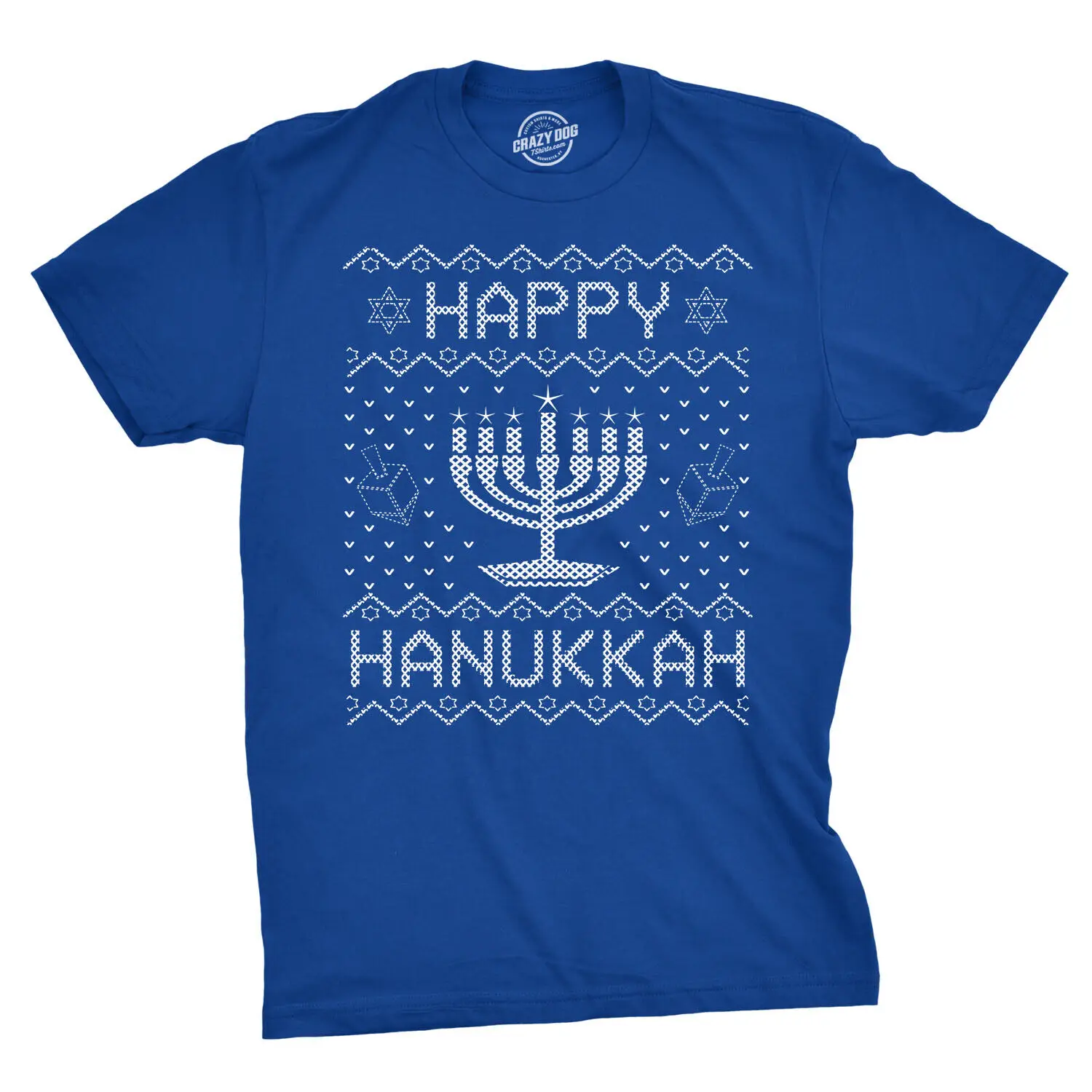 

Mens Happy Hanukkah Tshirt Funny Jewish Christmas Menorah Tee For Guys