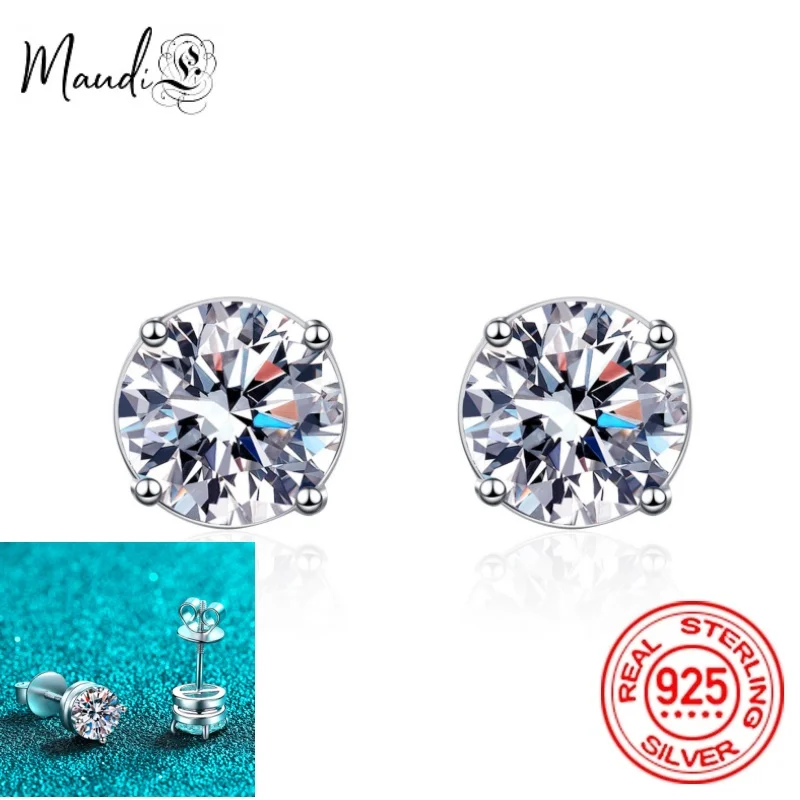 

Certified 0.3-2CT Screw Moissanite Stud Earrings for Women Sparkling Christmas Gifts 100% S925 Sterling Silver Jewelry