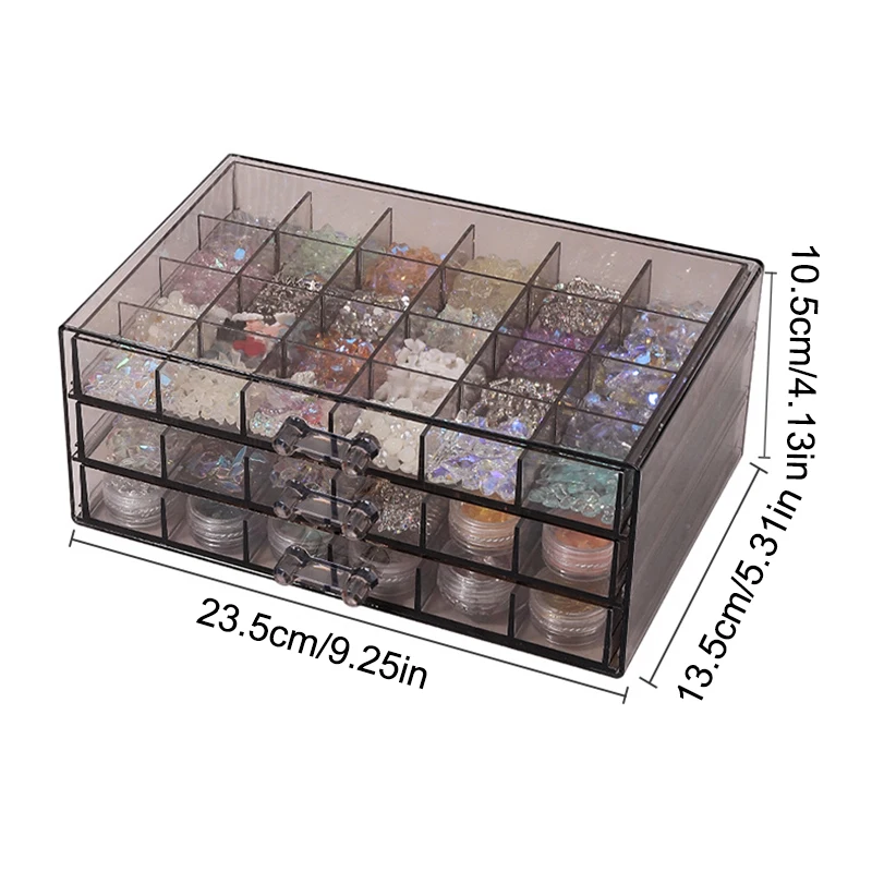 Nail Polish Adhesive Storage Box Jewelry Storage Box Divided Box Transparent Large Capacity Nail Salon Desktop Storage Box