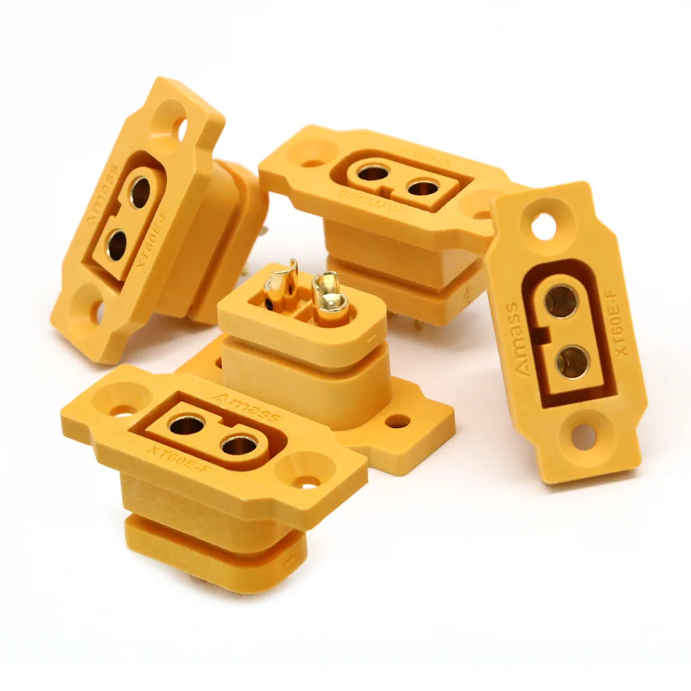 10PCS Amass XT60E-F 여성형 XT60E 플러그 대전류 금도금 황동 커넥터 전원 배터리 어댑터 RC 항공기 레이싱 드론용