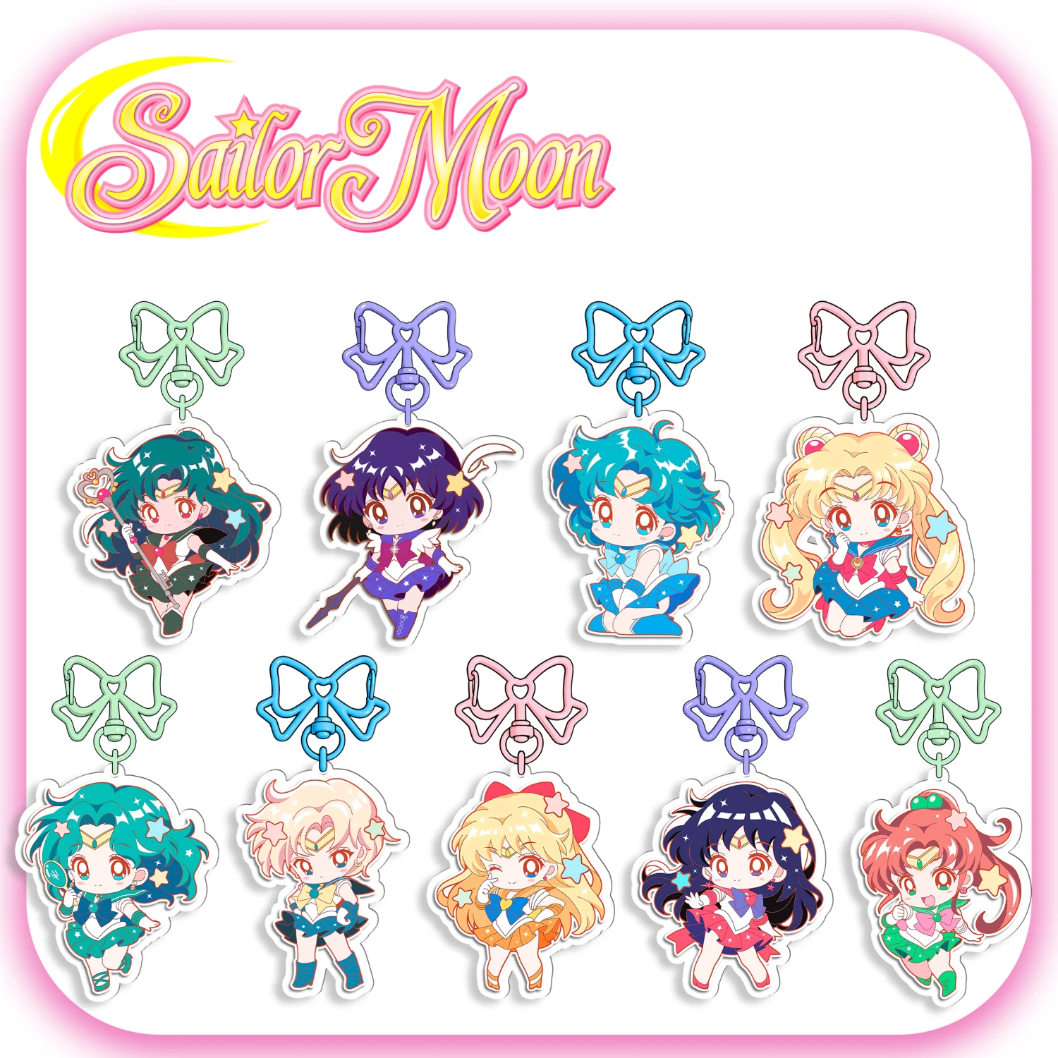 Sailor Moon Acrylic Keychain Usagi Tsukino Chibiusa Anime Cute Charm Pendant Cosplay Gift Collection Kawaii Accessory for Girls