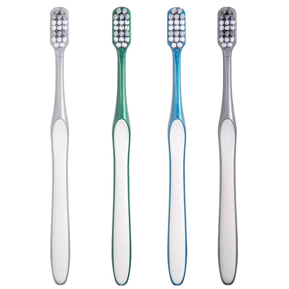 4 Pcs Cleaning Brush Men's Toothbrush Travel Collapsible Firm Hard Toothbrushes for