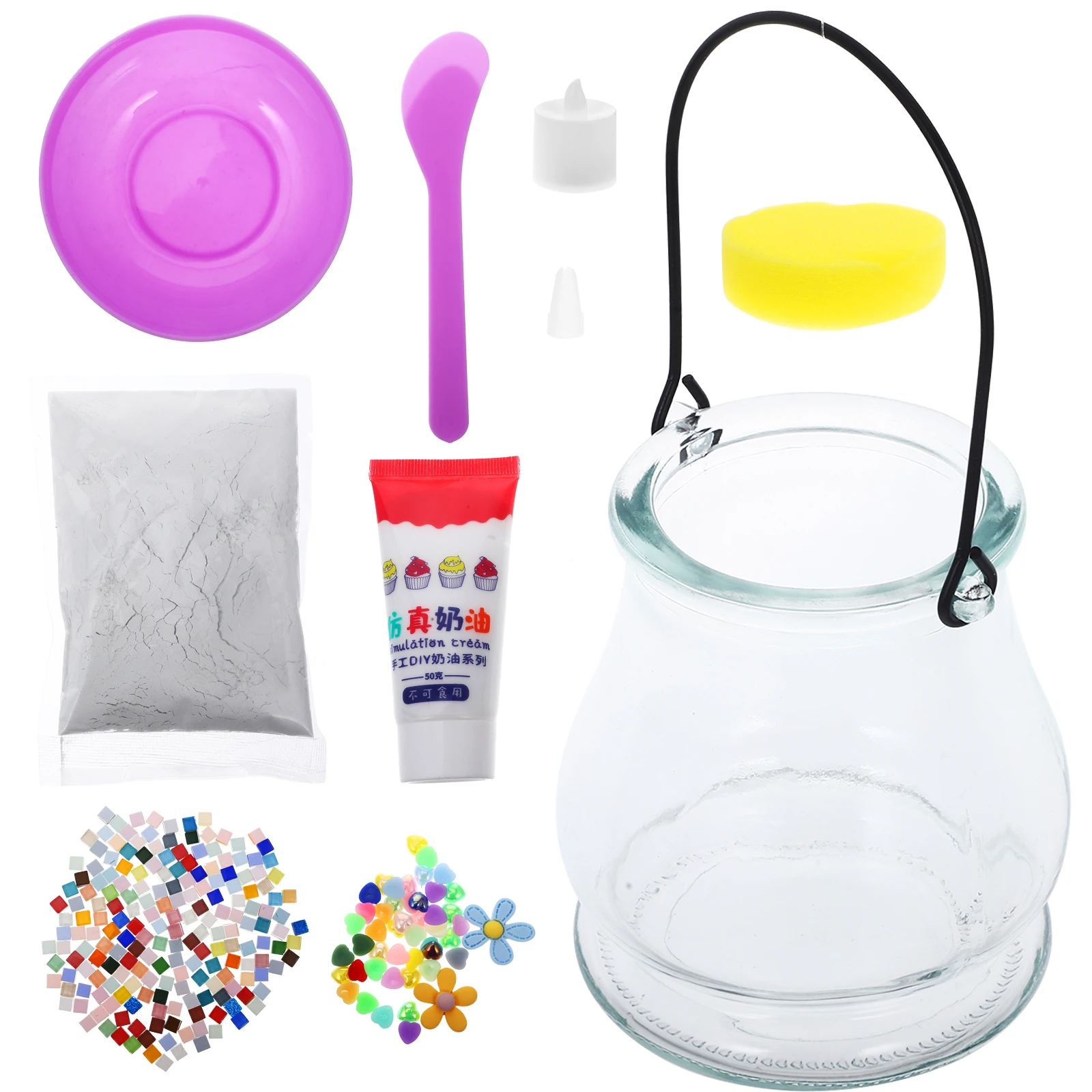 

C Material Pack DIY Decor Kit Colorful Tiles Crafts Sponge Toddler Versatile Durable Exquisite Unique H