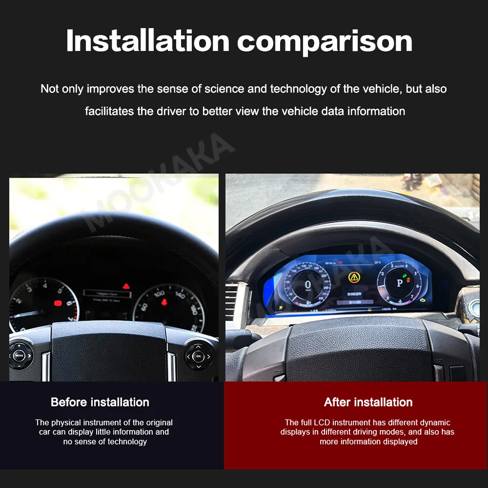 12.3Inch Linux OS Screen Car LCD Digital Cluster Instrument Virtual Cockpit For Range Rover Sport L320 LR Discovery3 2004-2009