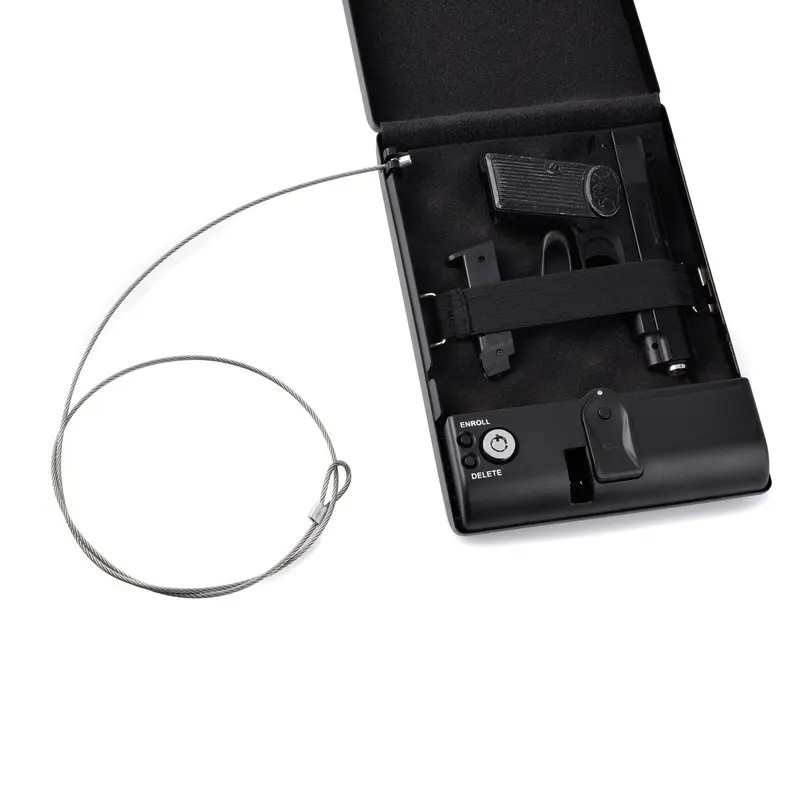 Fingerprint Safe Box para Home Weapon, Biometric Key Cofres, Jewelry Safe, Portable, Fireproof, Fireproof, Gun Security