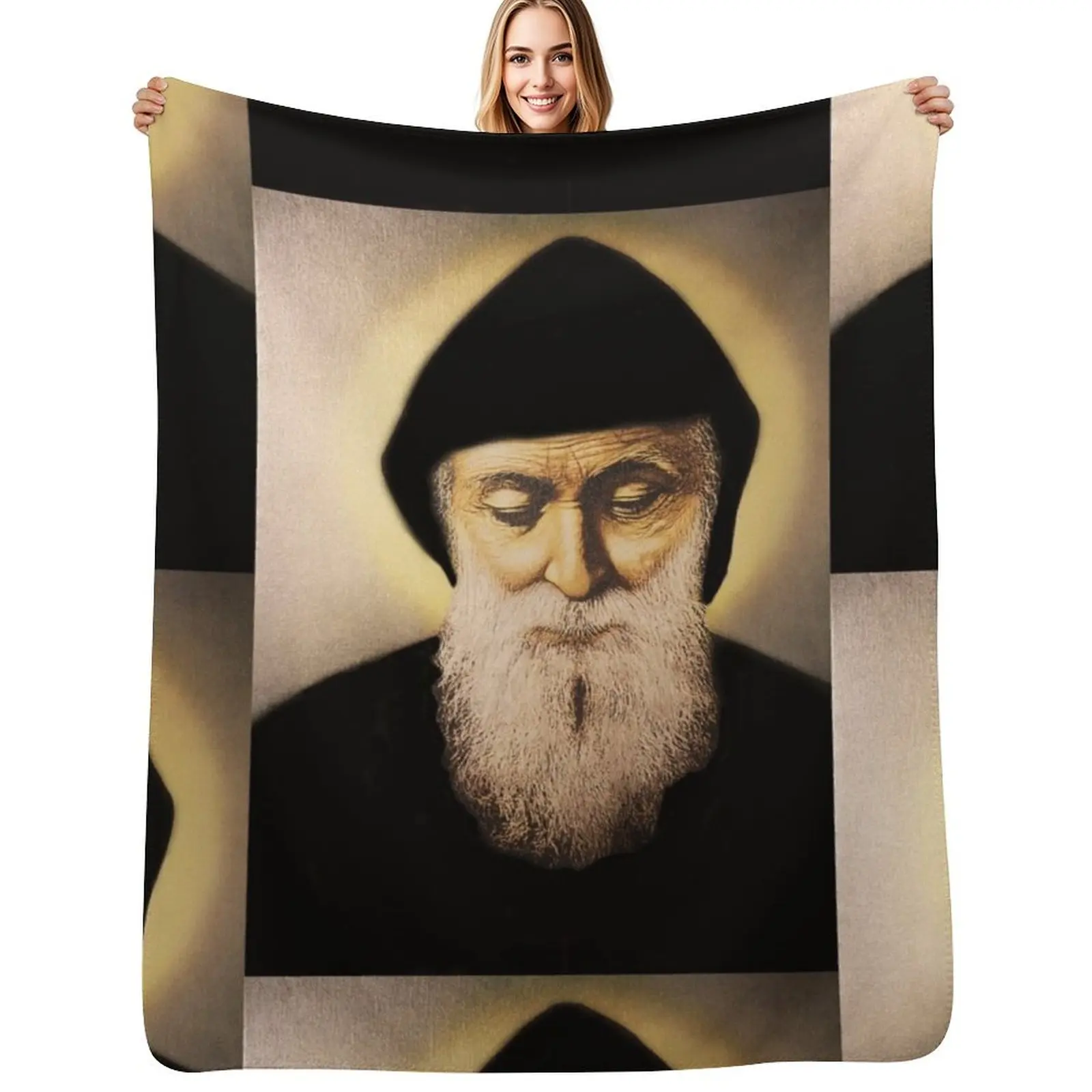 Saint Charbel in Colors Throw Blanket Summer Cool Breathable Blanket for Sleeping