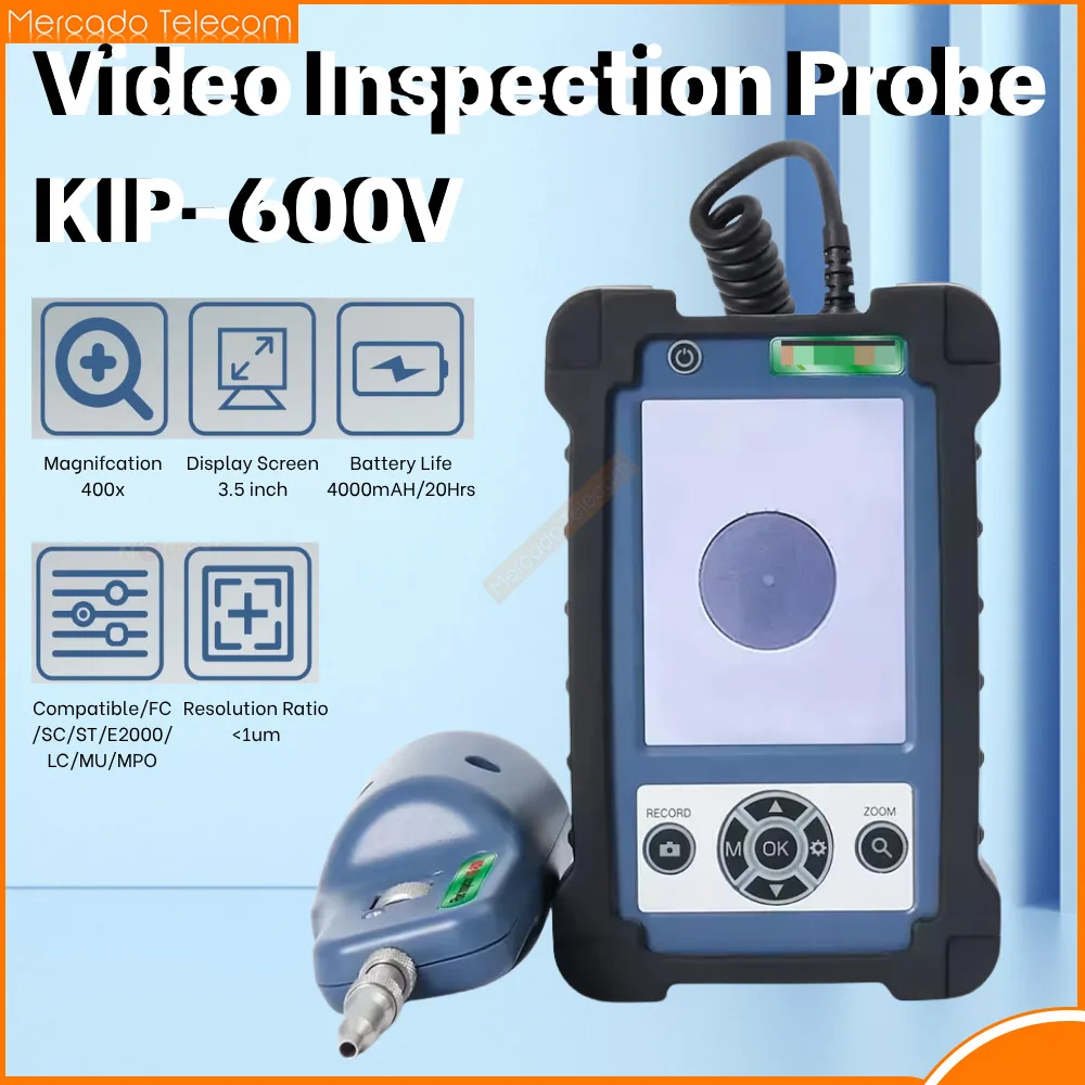 Komshine 400X Microscope 3.5 Inch KIP-600V Fiber Optic Inspection Probe Real-time Recording +4 UPC Tips , 4000mAh Battery