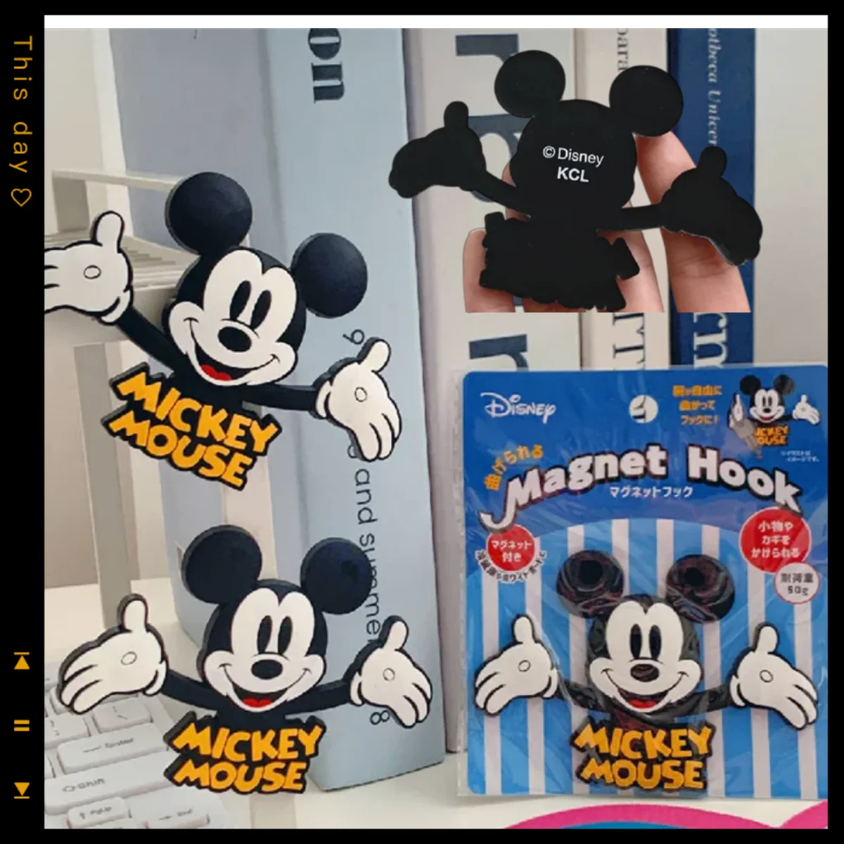 

Disney peripheral Mickey cute cartoon strong hidden tile DIY refrigerator sticker hanging key message board decorative sticker