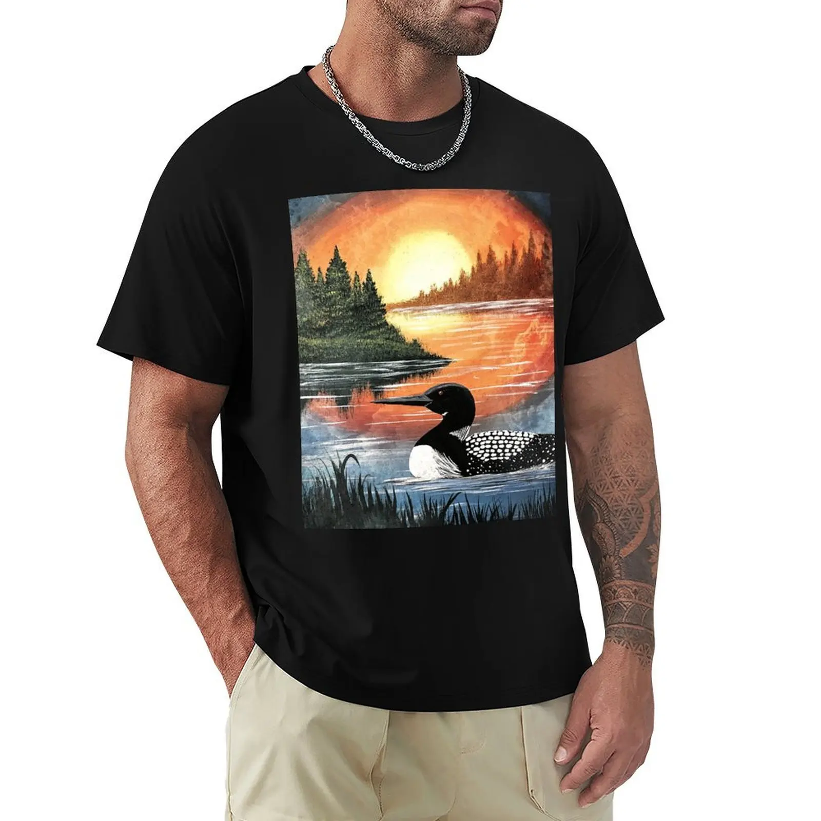 Sunset Loon T-Shirt Urban Casual Loose Fit Tee