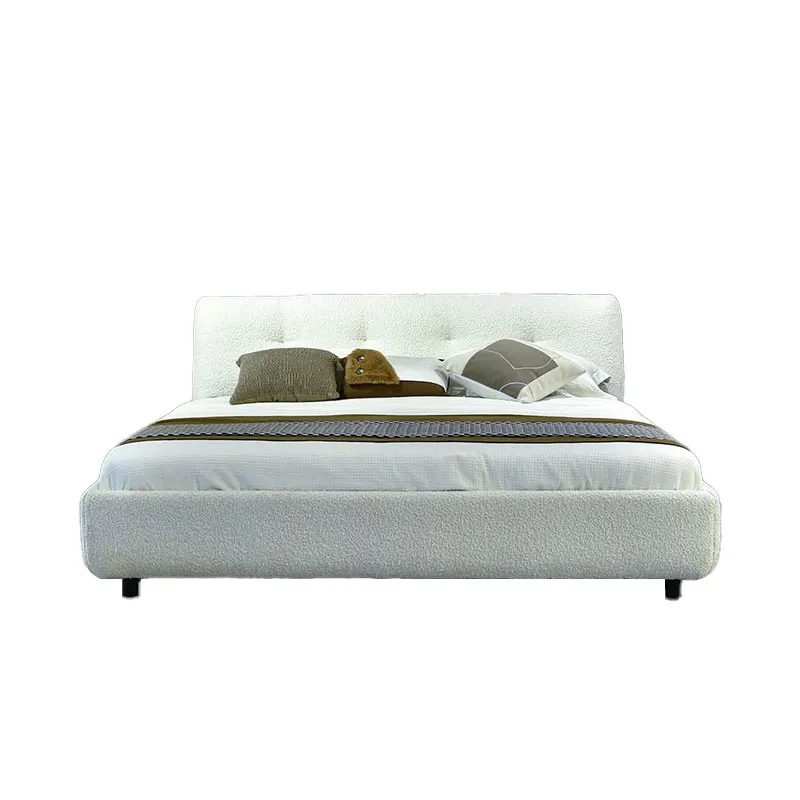 

#French Cream Style Cotton Bed Modern Simple Light Luxury Bed