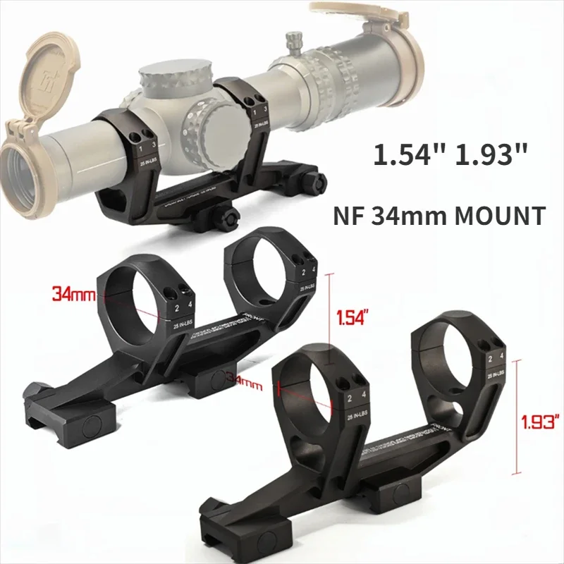 

2024 New Tactical NF MA479 Ultra 30mm/34mm Tube Scope Mount At 1.54" 193" Opitcal Centerline Height For LPVO Scope Hunting AR15