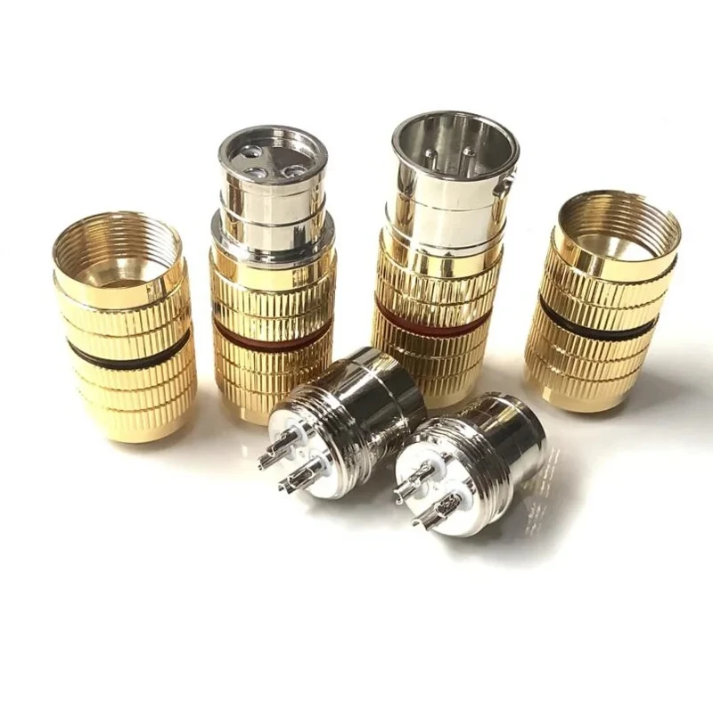 Hi-End Gold Plated XLR Plug Connector HiFi Audio 3Pin Male Female Black Red Audio Amp Xlr balance Interconnector cable