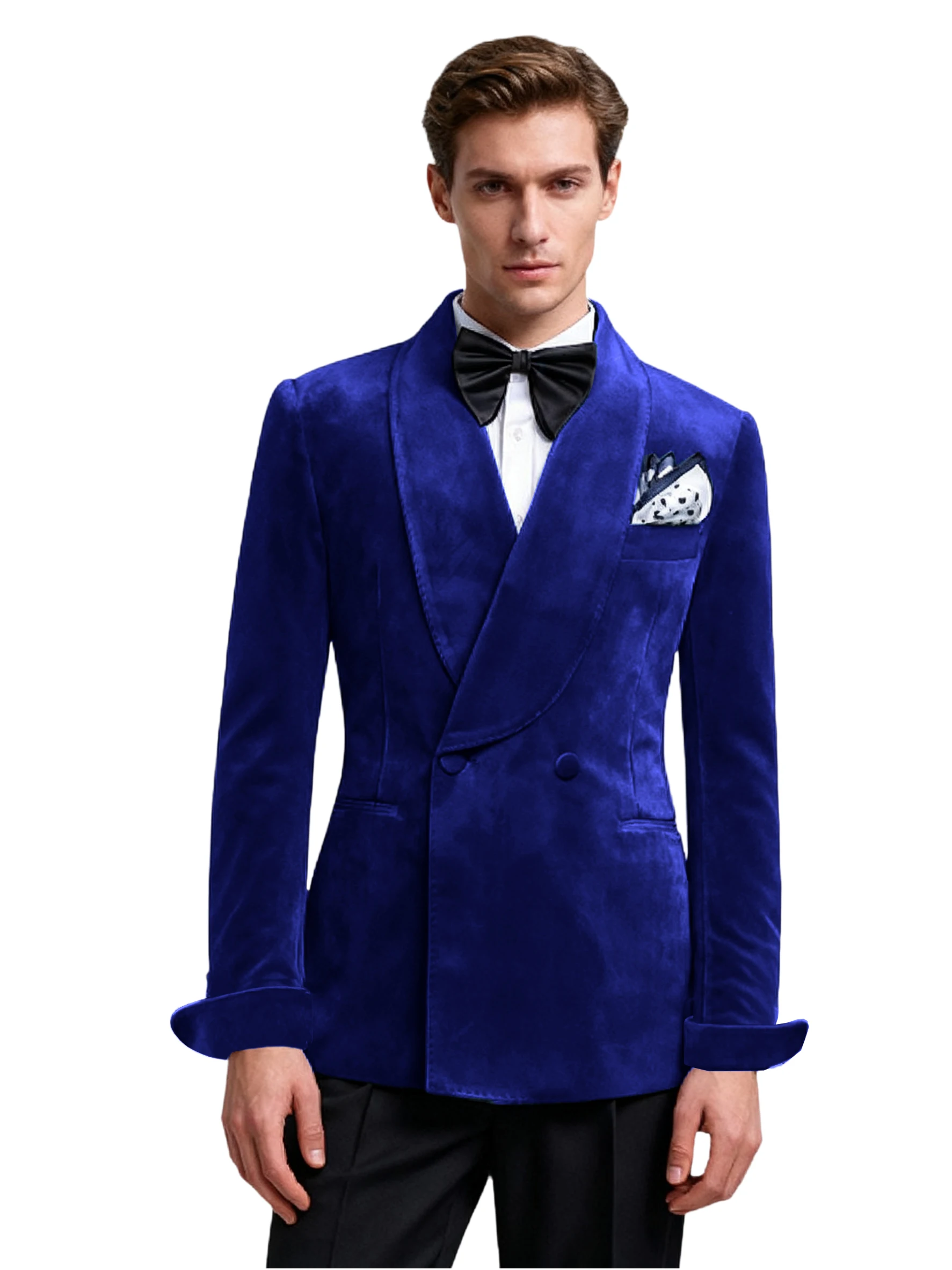 Abiti da uomo eleganti Moda doppiopetto 2 pezzi Slim Fit Set Pantaloni Balzer Business Office Giacca formale Pantaloni Smoking da uomo