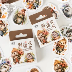 46Pcs Hedgehog Florist kawaii little Hedgehog vintage box decals decorated toy water bottle notebook skateboard DIY decals