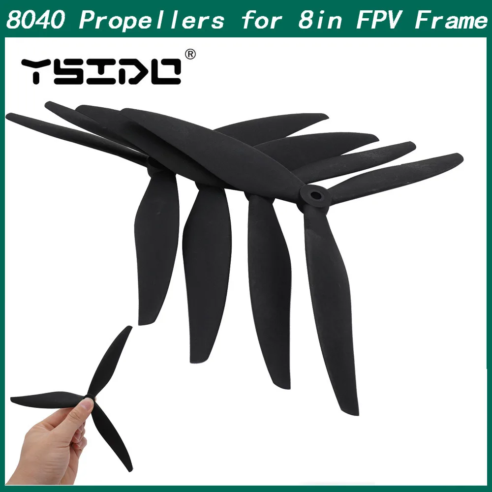 

YSIDO 8040 Propellers 3 Blades 8 Inch Clockwise Counterclockwise High Performance Replacement For 8in FPV Frame FPV RC Drone