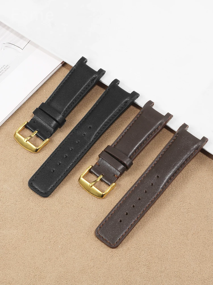 Dainty Leather Watchbands for GC Gucci YA1332 YA1333 YA1335 Black Brown Genuine Cowhide Waterproof Strap 16x10 20x12 22x14mm