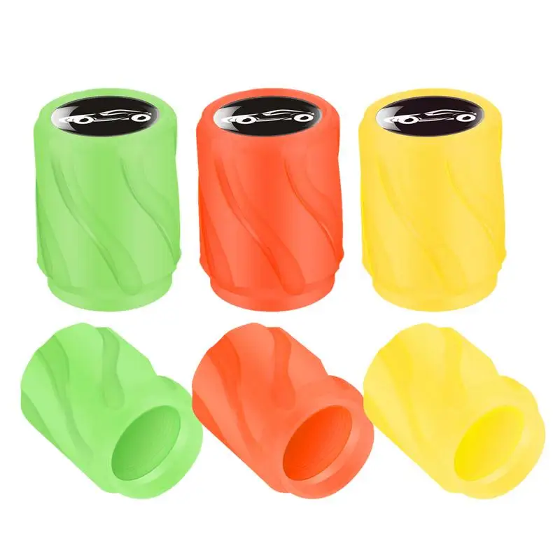 Fluorescent Night Glowing Air Caps Cover 4 Pcs Glowing Tire Valve Stem Caps Automotive Tyre Stem Styling Case For Cars SUV Bikes