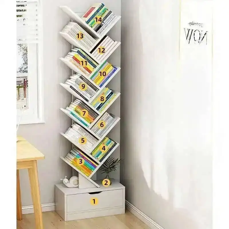 Office Simple Multi-layer Bookshelf Bookcases Bookcase for Small Study Creative Modern Designer Density for Board  Tree-shaped
