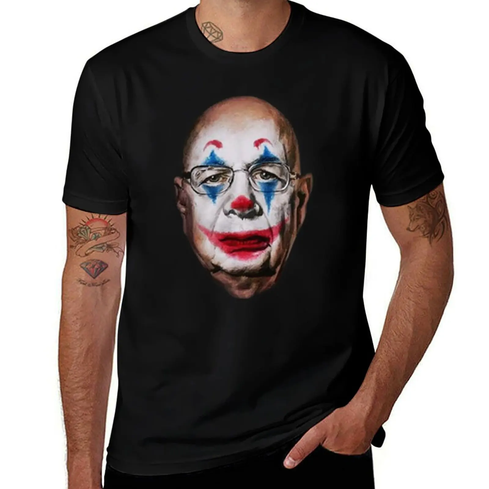 Elegant klaus schwab the great reset Design T-Shirt Breathable Basic Cotton T-Shirt