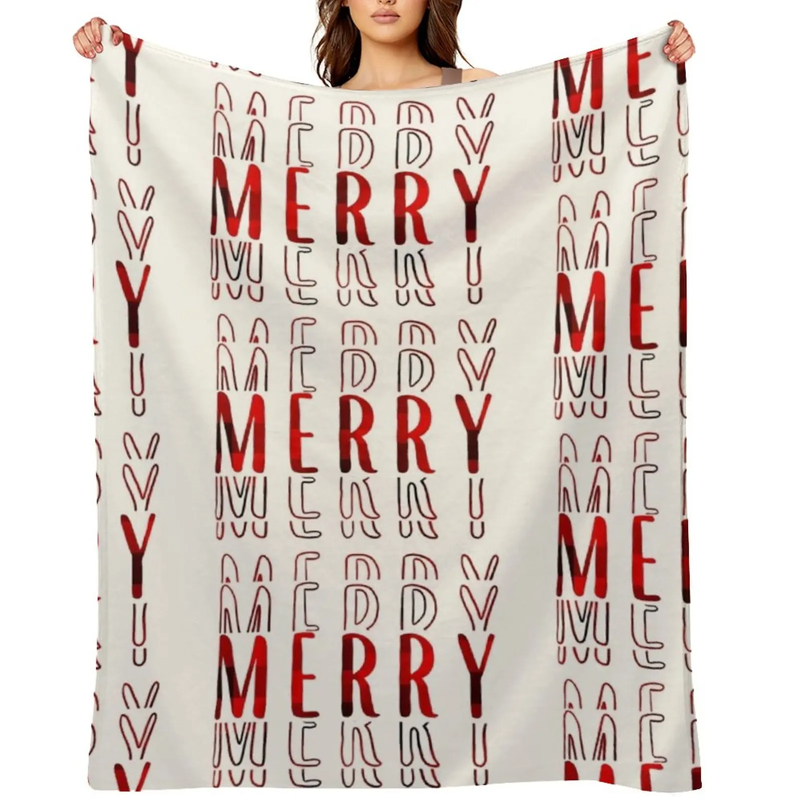 Merry Merry Merry Plaid Throw Blanket blankets ands Beautifuls Bed Heavy Blankets
