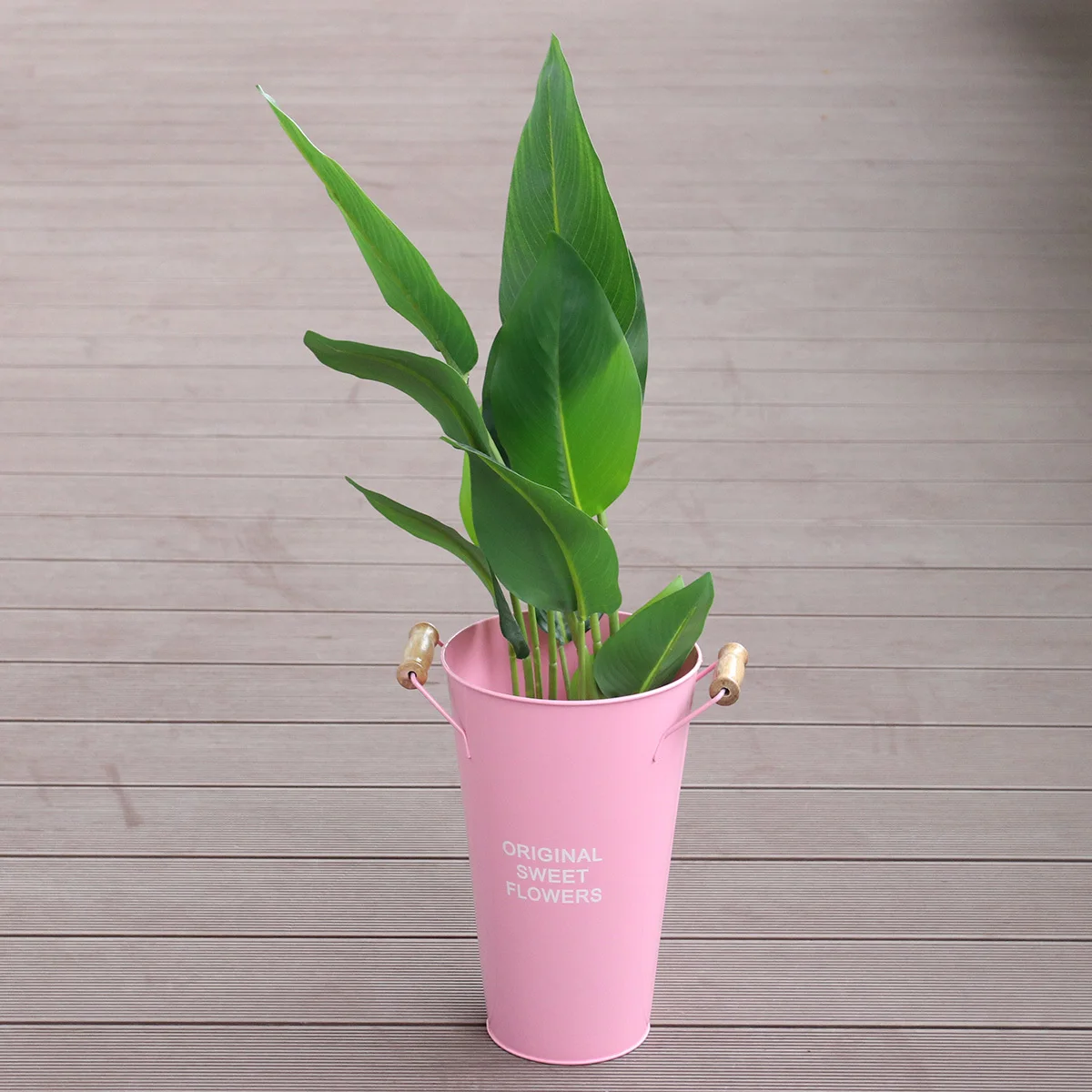 

Plant Wrought Iron Vase Office Desk Decor Succulents Artificial Bamboo for Flowers Home