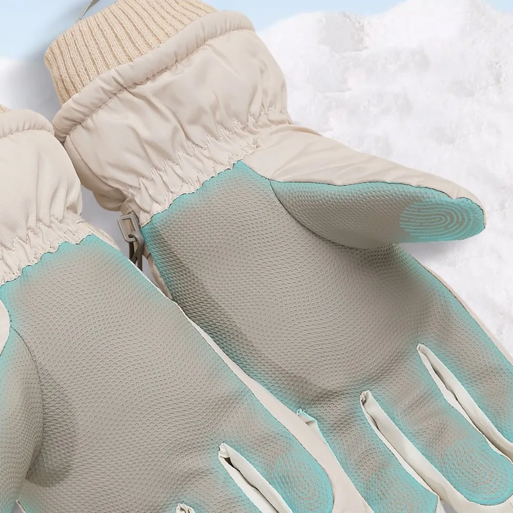 Touch Screen Full Finger Gloves Portable Non-slip Ski Warm Gloves Anti-lost Lanyard Waterproof Snow Warm Gloves Snowboard