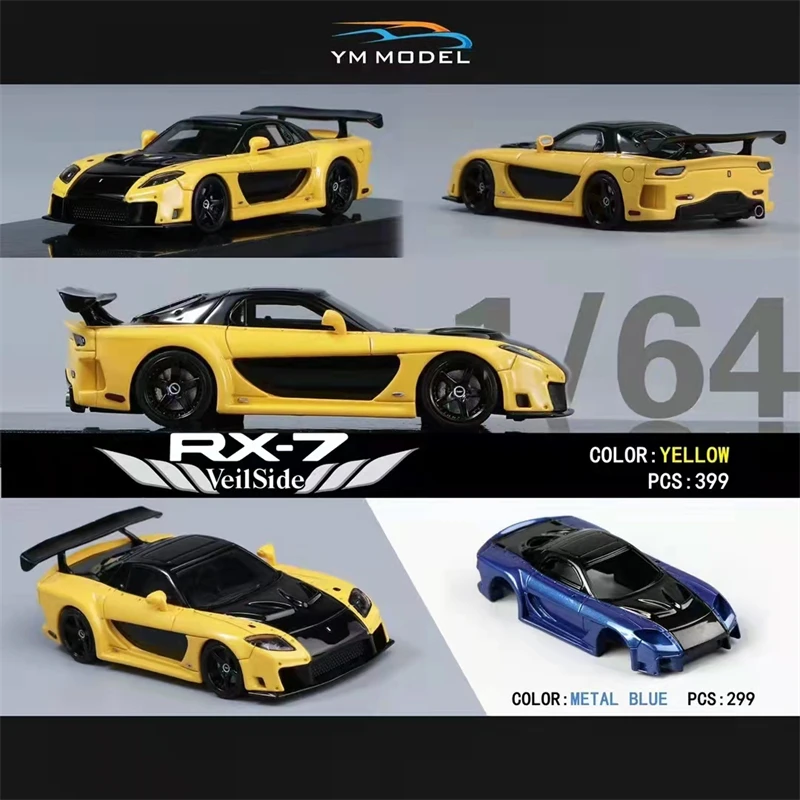 YM 1:64 Mazda RX7 Veilside Fortune 7 Resin Model Car