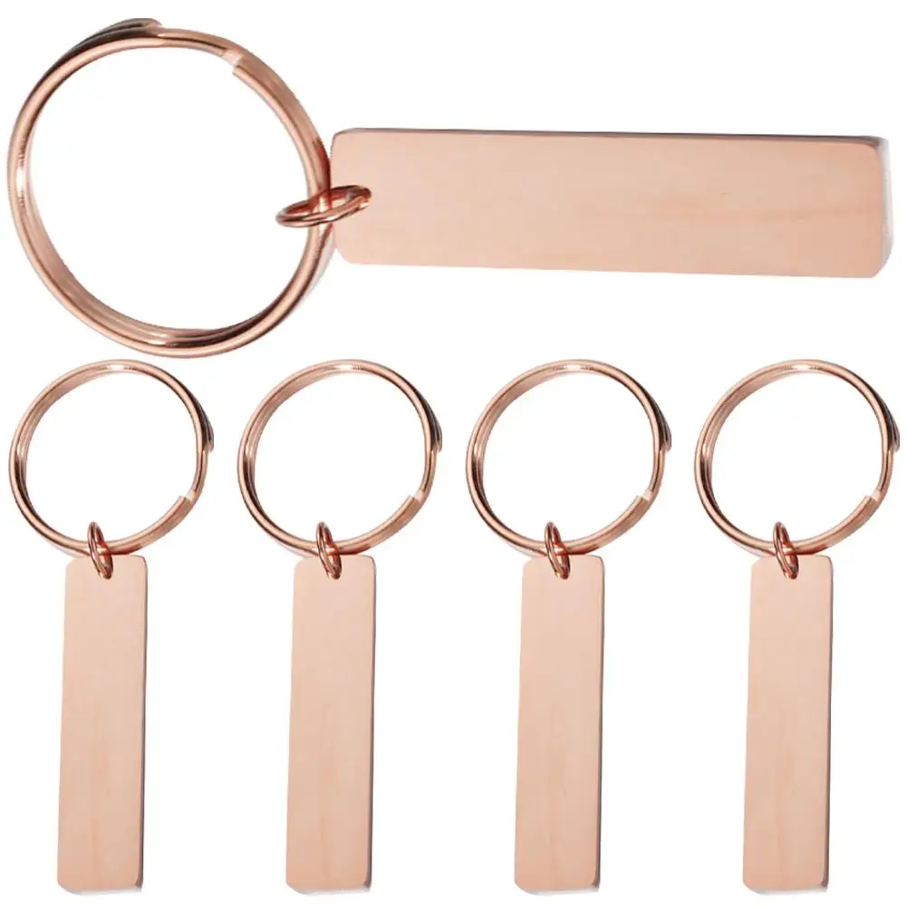 

5 Pcs Stainless Steel Keychain Labels Chains Keyring Keychains Rings Bulk with Tags