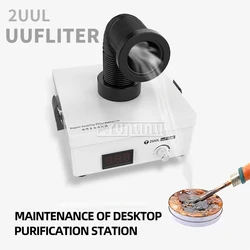 2uul Desktop Fan Smoke Exhaust Device,Small Smoke Extractor Mobile Phone Repair Dust Removal Soldering Smoke Purification