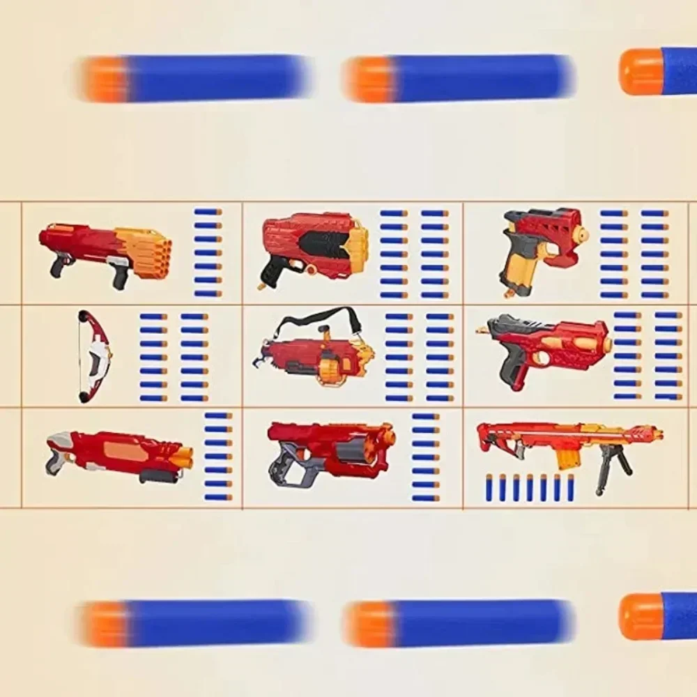 لعبة إطلاق النار للأطفال عبوة رصاصات السهام 9.5 سم * 1.9 سم متوافقة مع ألعاب N-Strike Mega Blaster Mastodon Twinshock