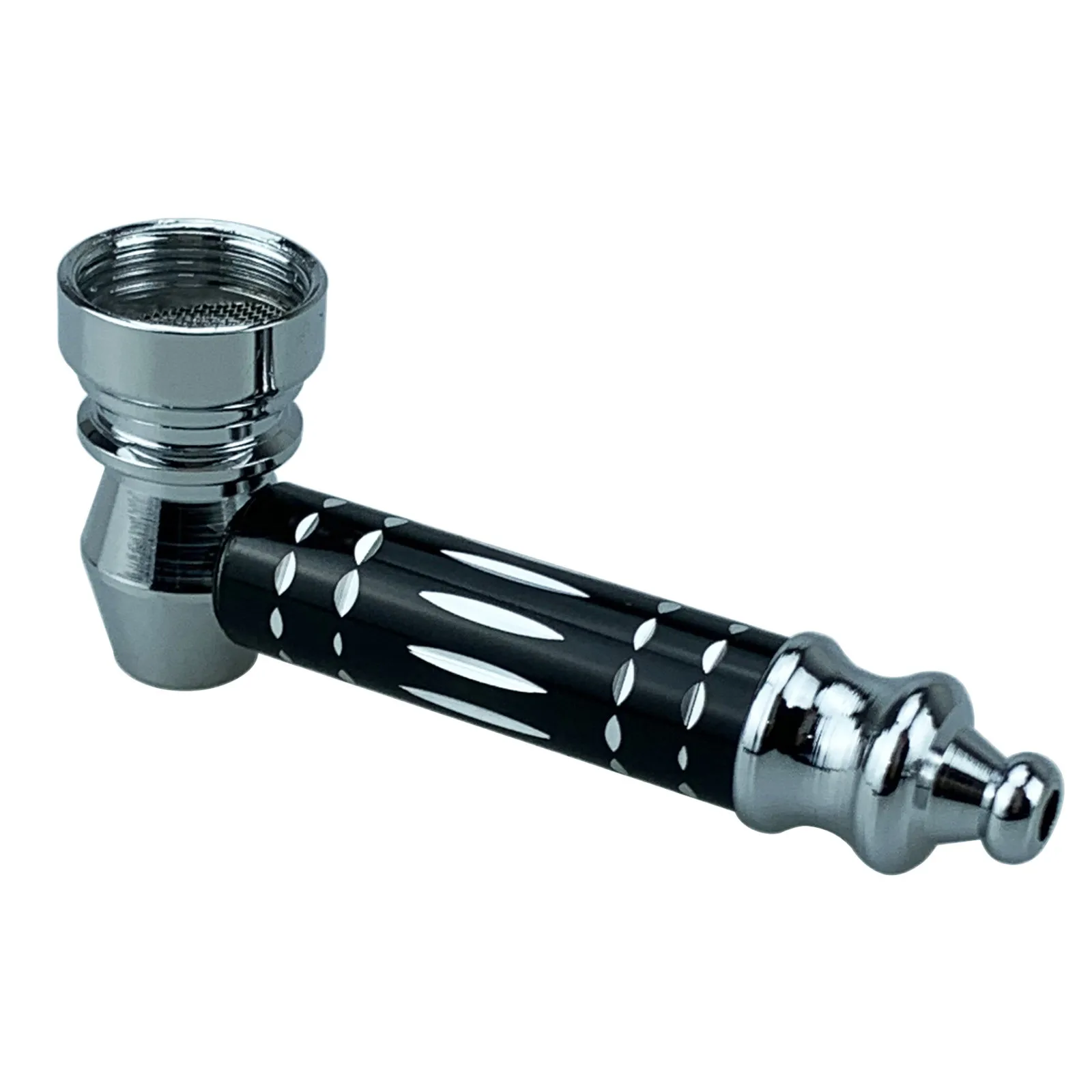 1pc Random Color Alloy Fashion Carved Pipe Portable Removable Cleaning Pot Pipe