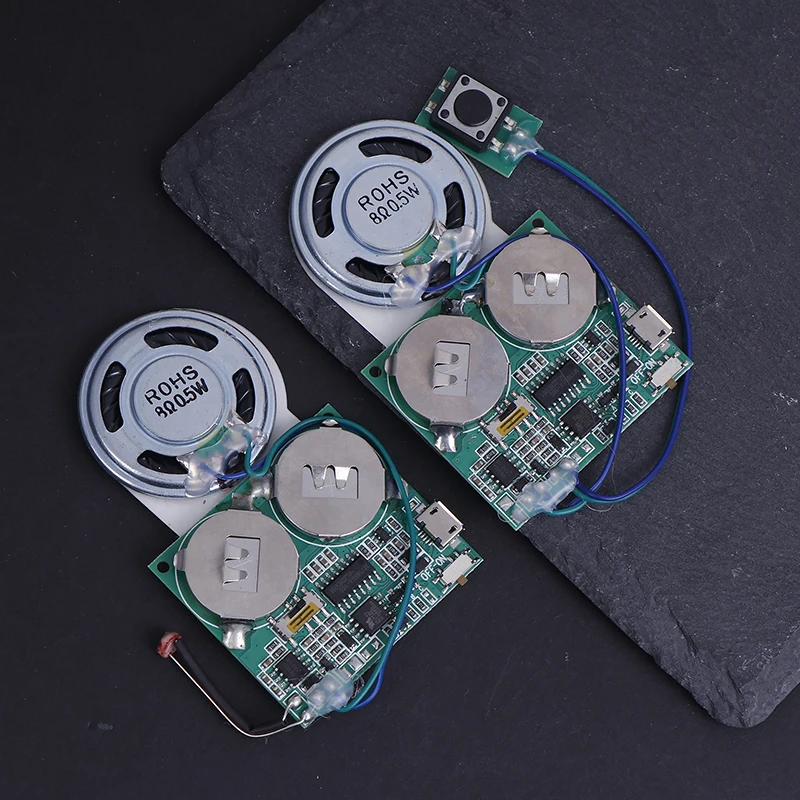 Recordable Sound Module Button Control Programmable Sound Chip MP3 Music Voice Player For Greeting Card USB Charging Voice Board