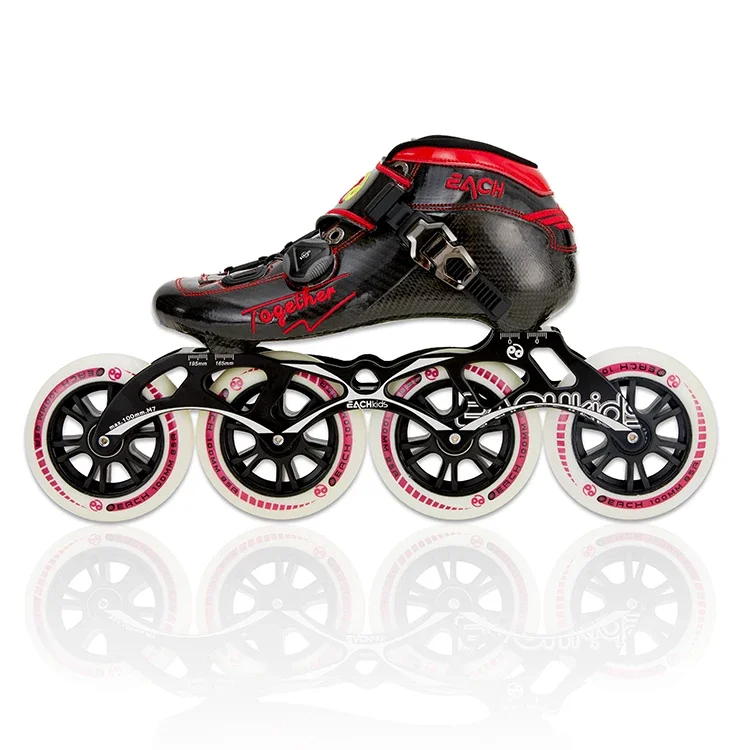 Professional Carbon Fiber 110mm Wheels Inline Skates Adult Kids Boys Girls Speed Skating Shoes with Aluminum Chassis PU Material