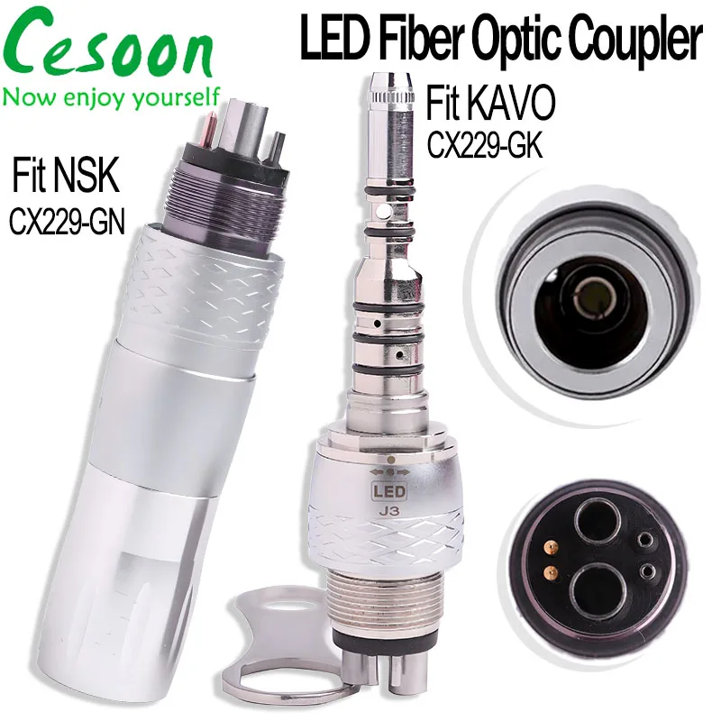 Dental LED Quick Coupler Coupling Fit KAVO NSK Fiber Optic High Speed Handpiece 6Hole Connect Universal Dentistry Accessories