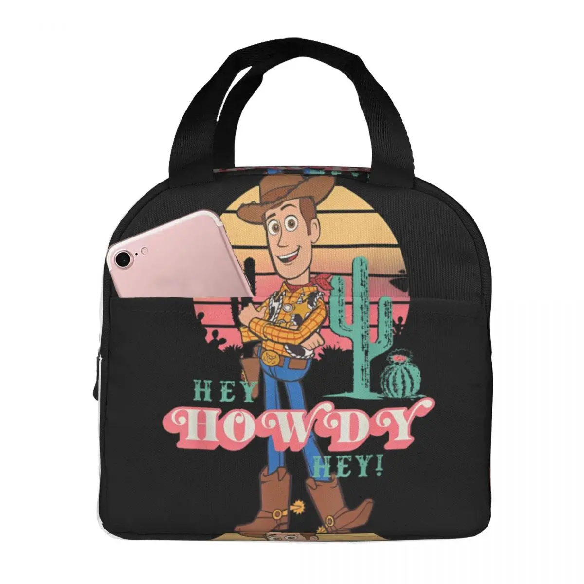 

Toy Story 4 Woody Hey Howdy Hey Lunch Bag Aesthetic Lunch Box Outdoor Picnic Portable Thermal Lunch Bags Print Cooler Bag